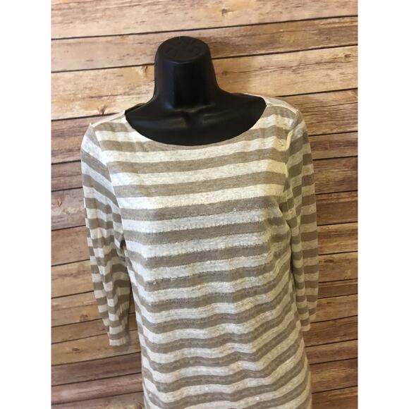 Robert Kitchen Canada Womens Shirt Size Small Blouse Sequin Striped 3/4 Sleeve - Picture 11 of 12